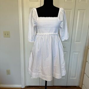 American Eagle Outfitters White Puff sleeve Babydoll dress